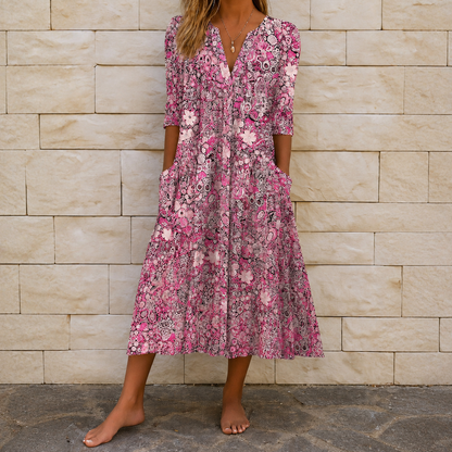 Elegant Dress with V-Neck Harlow™