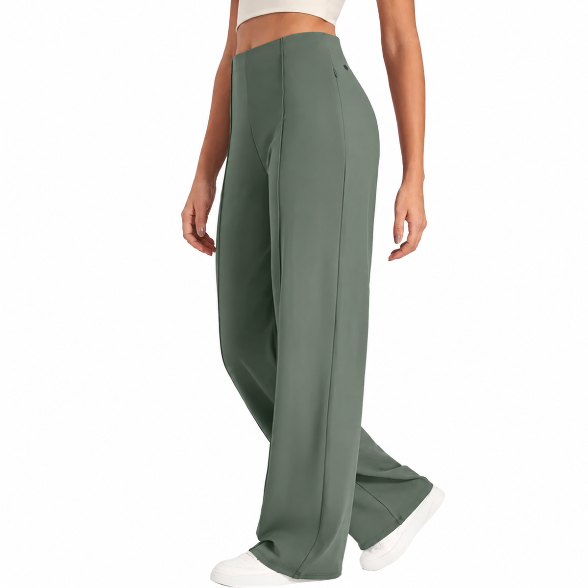Women's High-Waist Pleated Wide-Leg Pants