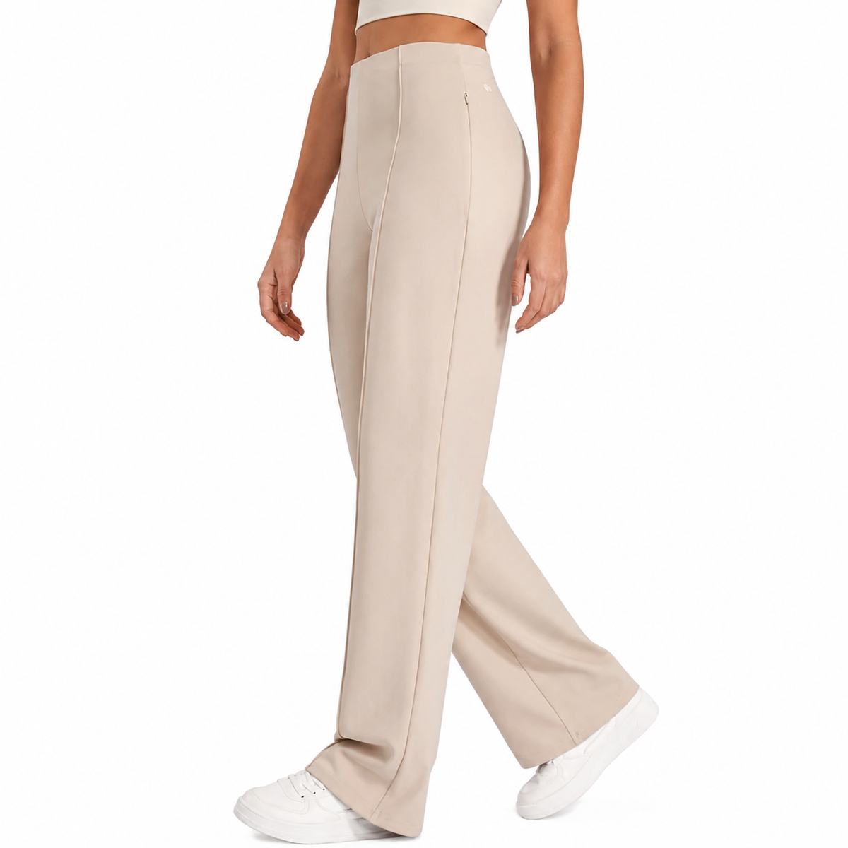 Women's High-Waist Pleated Wide-Leg Pants