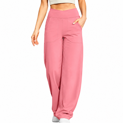 Women's High-Waist Wide-Leg Stretch Pants