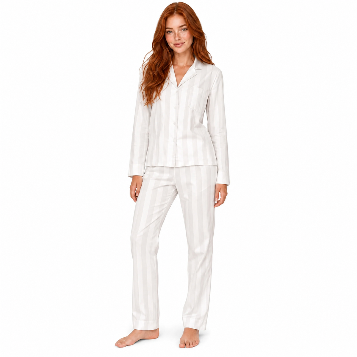 Women's Satin Pajama Set Long Sleeve Top & Pants