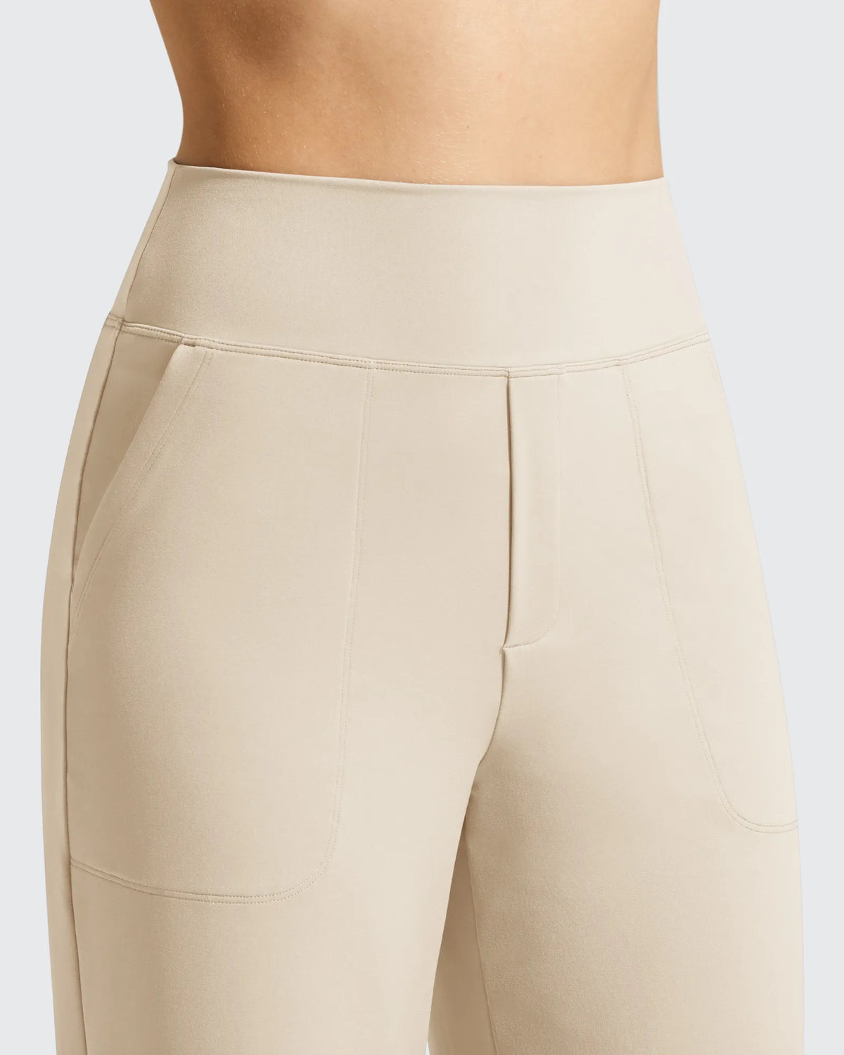 Women's Ankle-Length Casual Dress Pants Faux Fly
