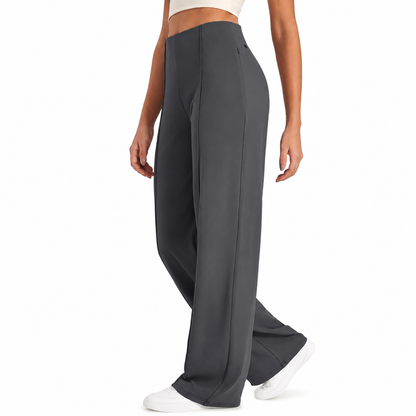 Women's High-Waist Pleated Wide-Leg Pants
