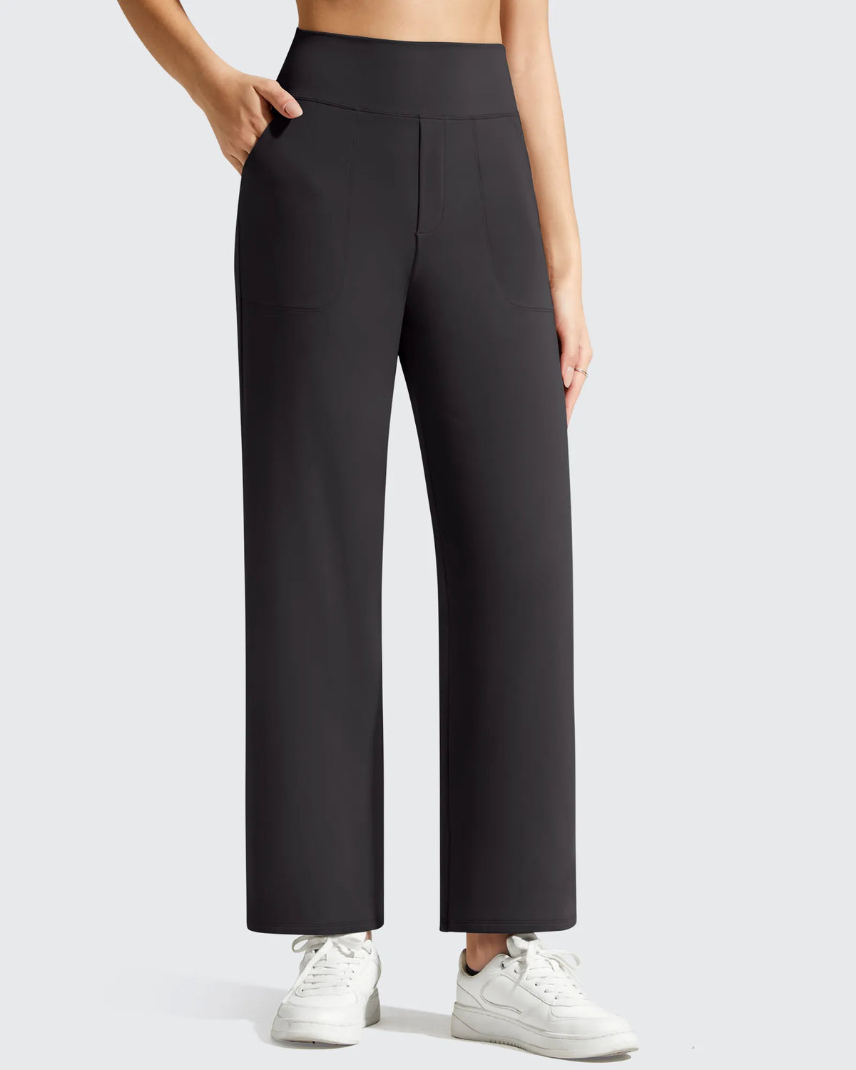 Women's Ankle-Length Casual Dress Pants Faux Fly