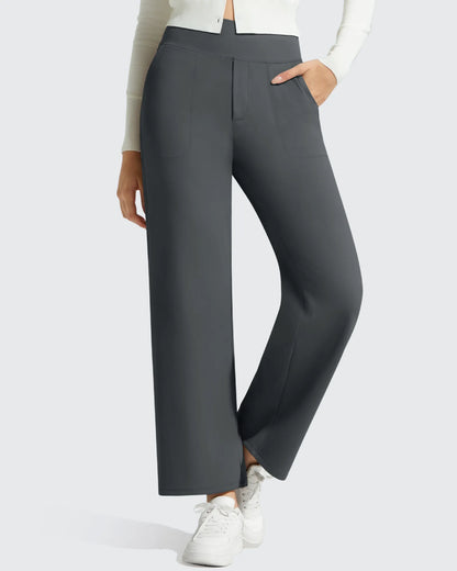 Women's Ankle-Length Casual Dress Pants Faux Fly