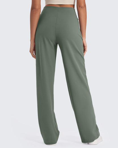 Women's High-Waist Pleated Wide-Leg Pants