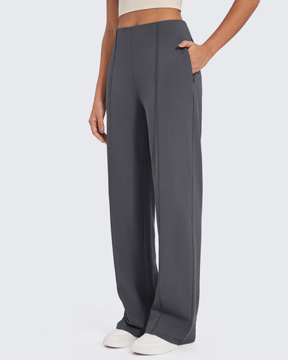 Women's High-Waist Pleated Wide-Leg Pants