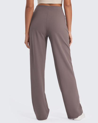 Women's High-Waist Pleated Wide-Leg Pants