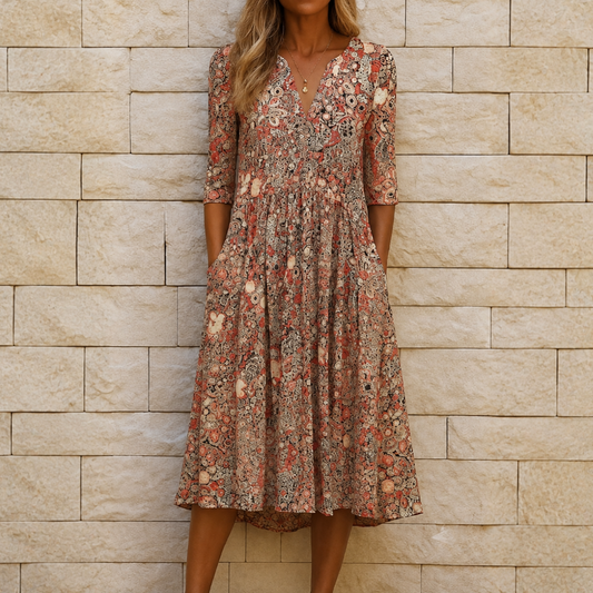 Elegant Dress with V-Neck Harlow™