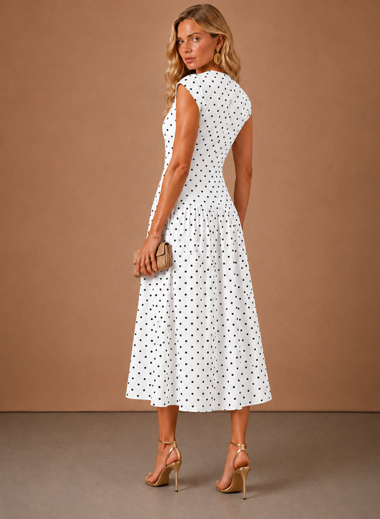 Areleon Women's Polka Dot Midi Dress