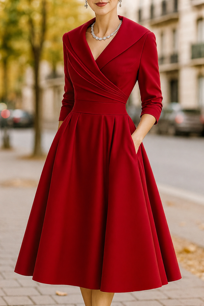 Women's Floral Midi Dress – Elegant Structured Fit