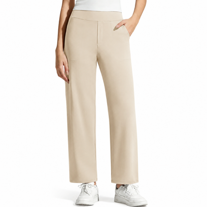 Women's Ankle-Length Casual Dress Pants Faux Fly