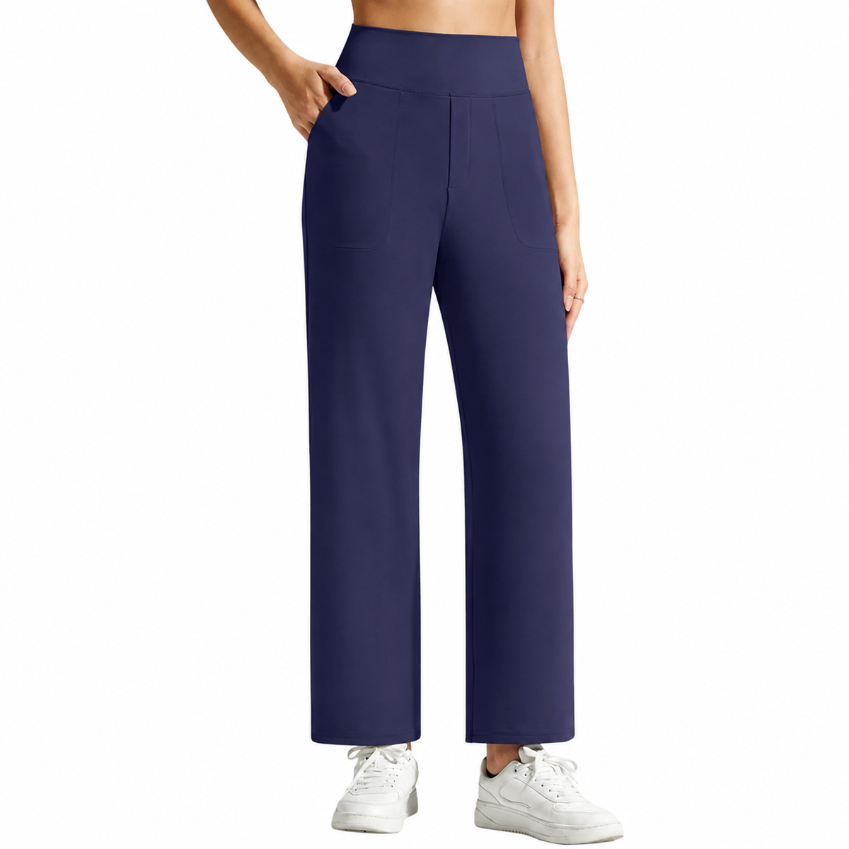 Women's Ankle-Length Casual Dress Pants Faux Fly