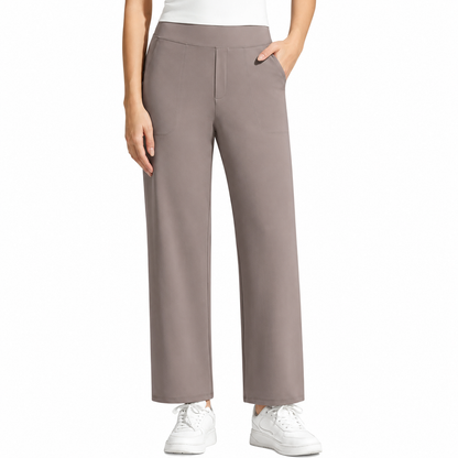 Women's Ankle-Length Casual Dress Pants Faux Fly