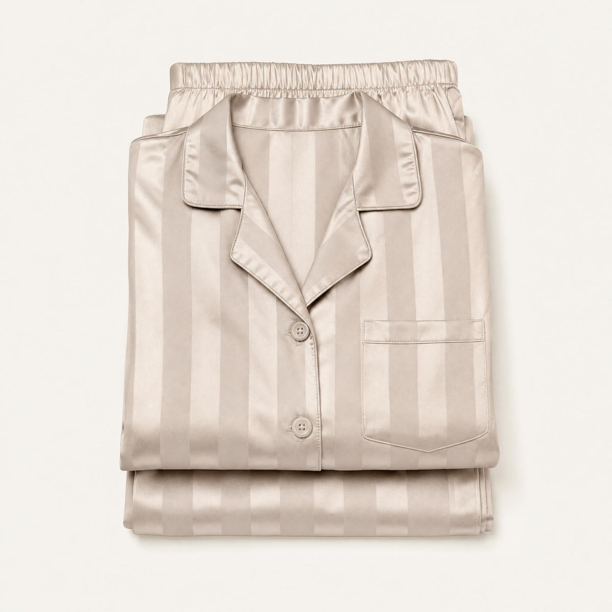 Women's Satin Pajama Set Long Sleeve Top & Pants