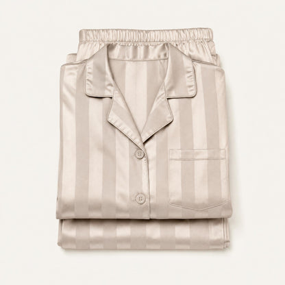 Women's Satin Pajama Set Long Sleeve Top & Pants